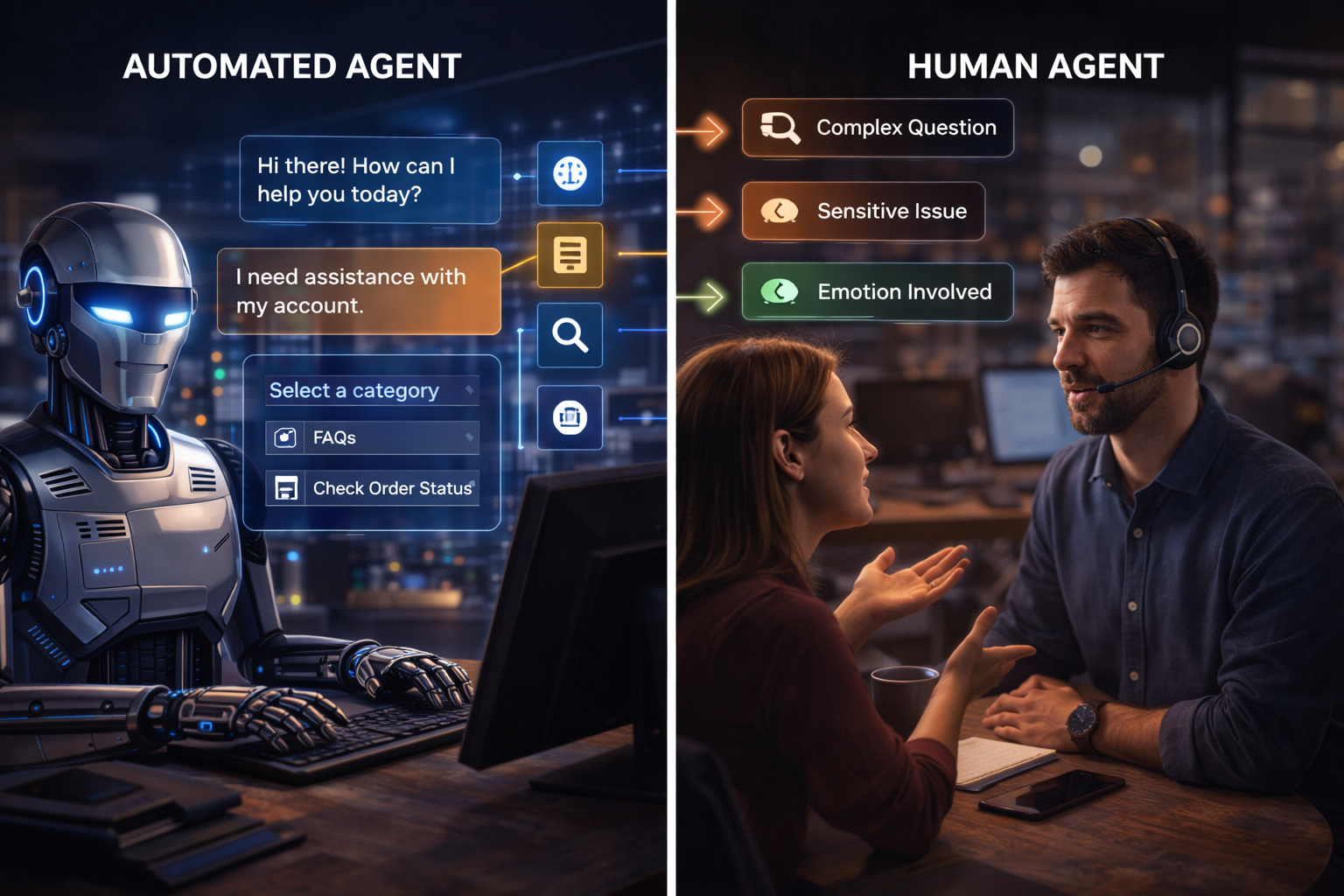 Agente de atendimento ou fluxo humano? Como decidir o papel certo da automação